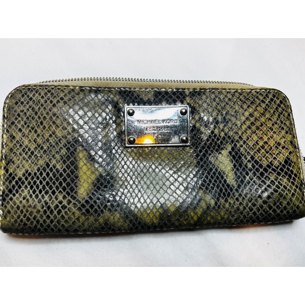 Michael Kors Jet Set Python Pattern Leather Zip A… - image 9